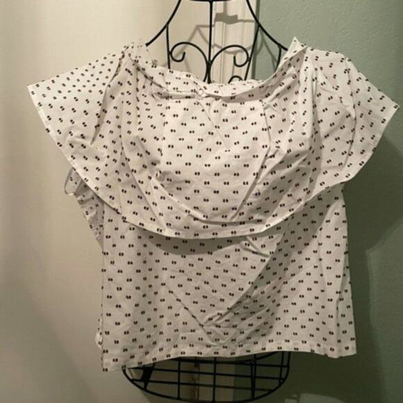 Baum und Pferdgarten white ruffled blouse white size 10 - Picture 3 of 6